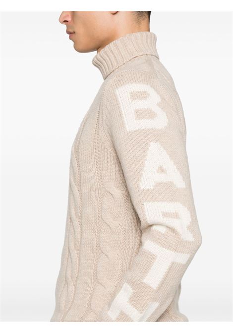 Heavyweight beige braided turtleneck sweater MC2 | FISHERMAN-ST BARTH1110